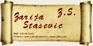 Zarija Stašević vizit kartica